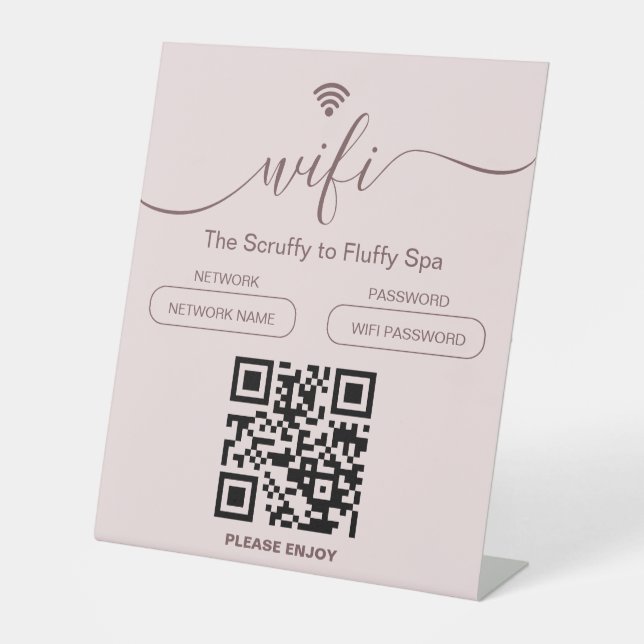 Dog Grooming Business Sign Free WiFi Pedestal Sign (Front)