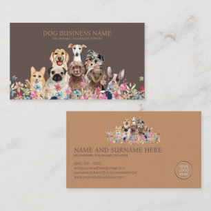 Dog Grooming Care QR Code   Pet Sitter Logo Photo Business Card