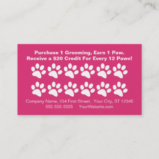 Dog Grooming Customer Rewards Card - Loyalty Card