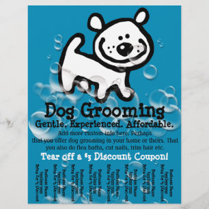 Dog Grooming. Customisable Promotional Tear sheet