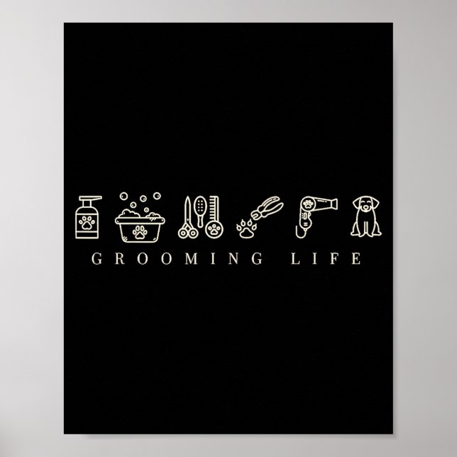 Dog Grooming Dog Groomer Life Work Pet Groomer Ico Poster (Front)