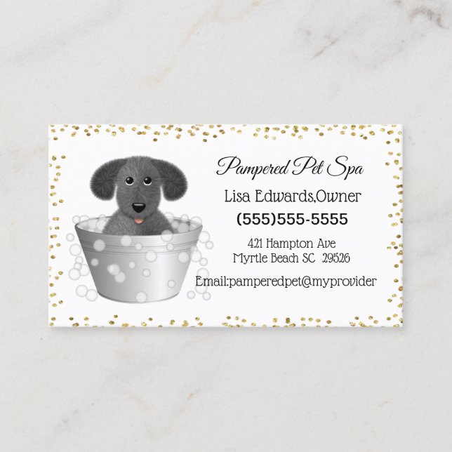 Dog Grooming Dog Spa Appointment Card (Front)
