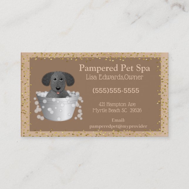 Dog Grooming Dog Spa Business Card (Front)