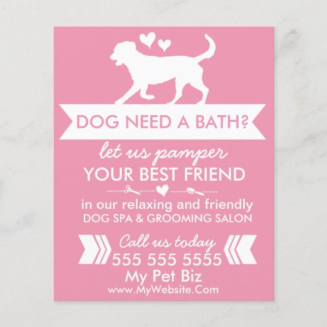 Dog Grooming Flyer - Personalizable (Front)