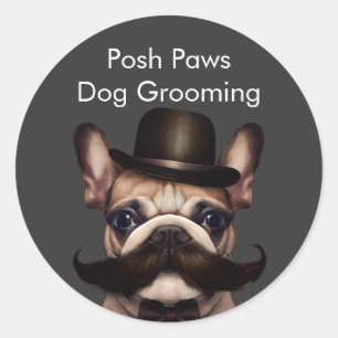Dog Grooming French Bulldog Promotional  Classic Round Sticker