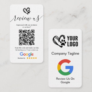 Dog Grooming Google Review Request Logo & QR Code Business Card