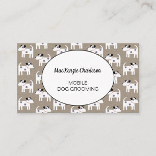 Dog Grooming Jack Russell Terrier Brown Paper Business Card