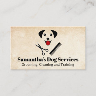 Dog Grooming Logo Happy Puppy Business Card