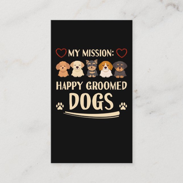 Dog Grooming Love Animals Dog Groomer Business Card (Front)