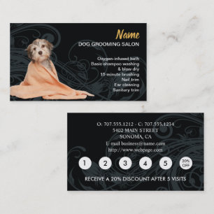 Dog grooming Loyalty Discount Business Card