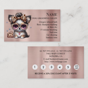 Dog grooming Loyalty Discount Business Card