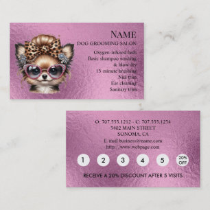 Dog grooming Loyalty Discount Business Card