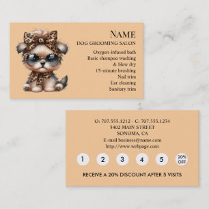 Dog grooming Loyalty Discount Business Card