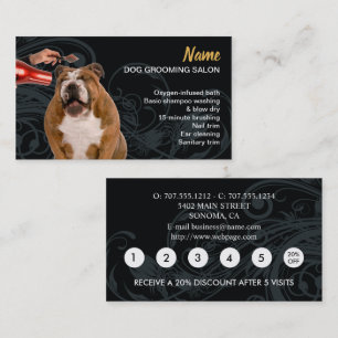 Dog grooming Loyalty Discount Business Card