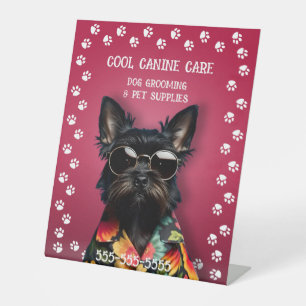 Dog Grooming Pedestal Sign