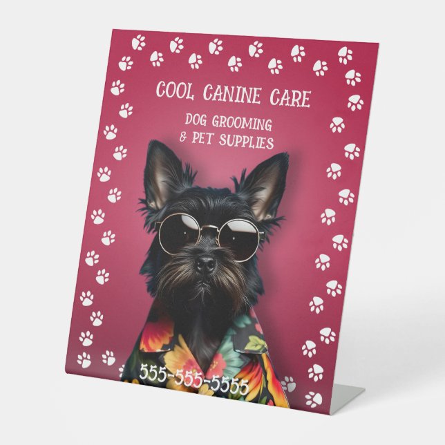 Dog Grooming Pedestal Sign (Front)