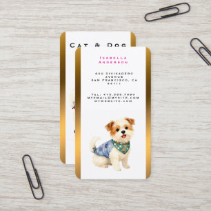 Dog Grooming Personalized Gold Elegant Collection Business Card