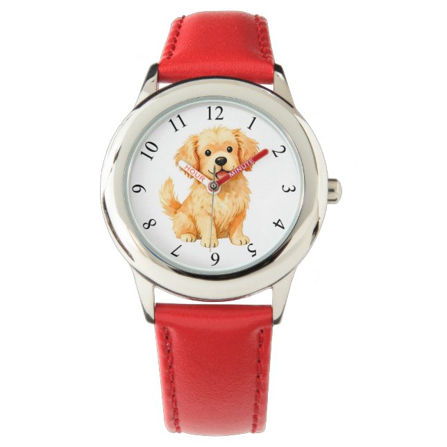 Dog Grooming Personalized Luxury Modern Collection Watch (Front)