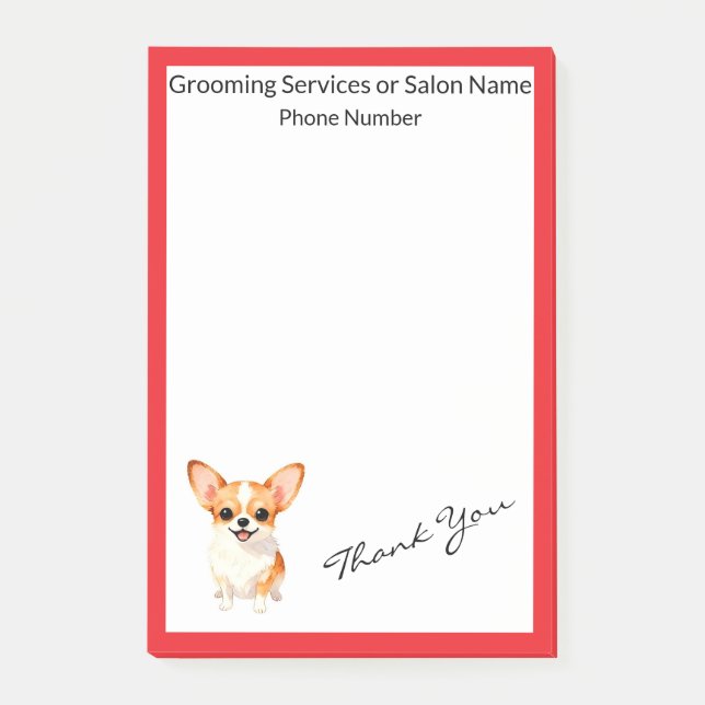 Dog Grooming Personalized Luxury Trendy Collection Post-it Notes (Front)