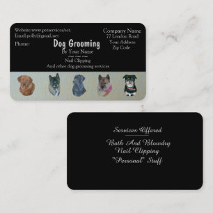 dog Grooming pet care vets services business Card