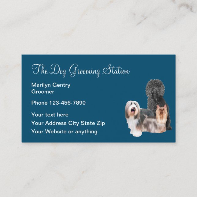 Dog Grooming Professional Groomer Business Card (Front)