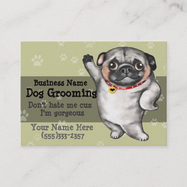 Dog Grooming Promotional Marketing template Business Card (Front)