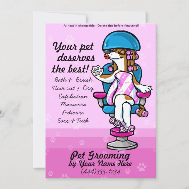 Dog Grooming promotional template (Front)