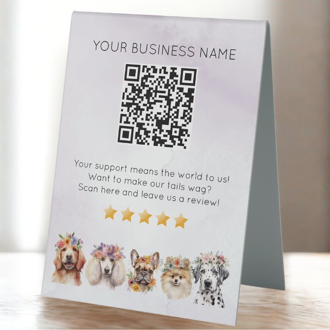 Dog Grooming QR code Customer Review Purple (Creator Uploaded)