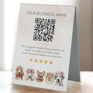 Dog Grooming QR code review YELP Beige
