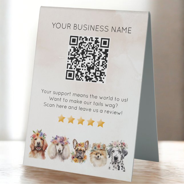 Dog Grooming QR code review YELP Beige (Creator Uploaded)