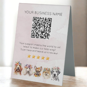 Dog Grooming QR code review YELP Pink