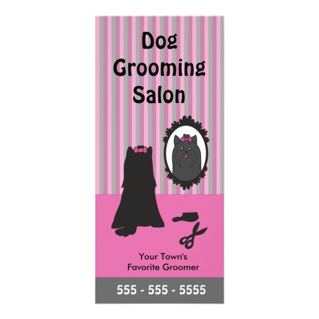 Dog Grooming Rack Card - Personalizable (2 sided) (Front)