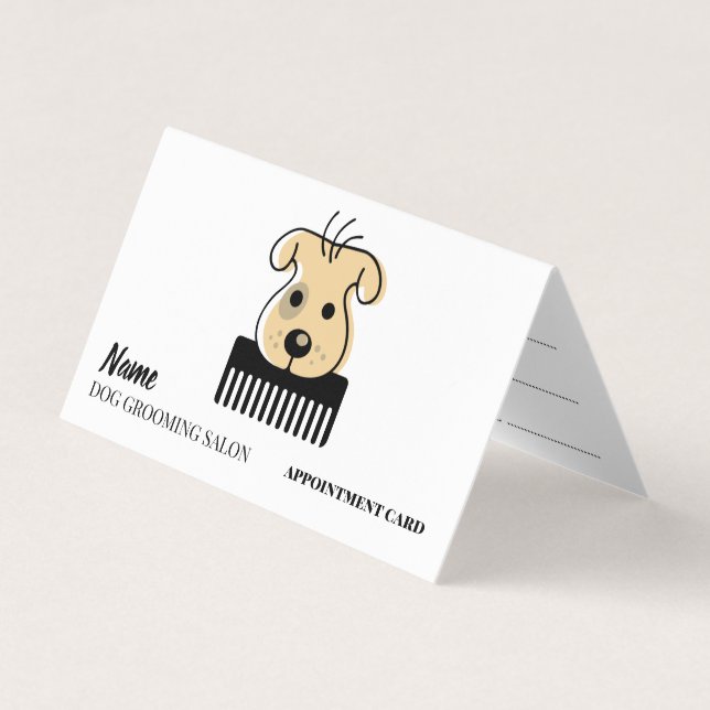 Dog grooming salon Appointment Business Card (Front)