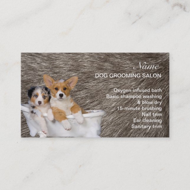 Dog grooming Salon Business Card (Front)