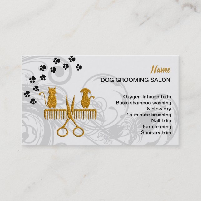 Dog grooming Salon Business Card (Front)