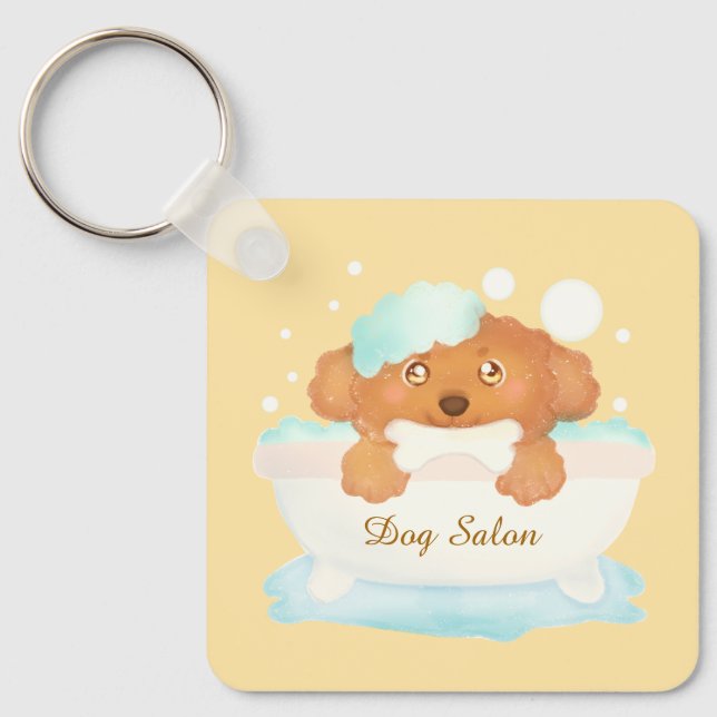 Dog Grooming Salon Key Ring (Front)