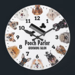 Dog Grooming Salon-Pet Groomer-Personalised Clock<br><div class="desc">A unique pet grooming personalised decorative wall clock.
A great addition to any home or business.
Also makes a great gift idea for any groomer or pet lover.</div>