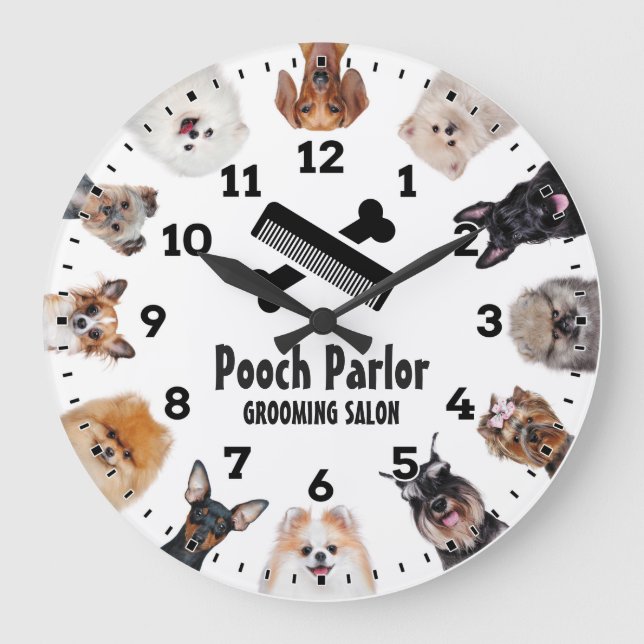 Dog Grooming Salon-Pet Groomer-Personalised Clock (Front)
