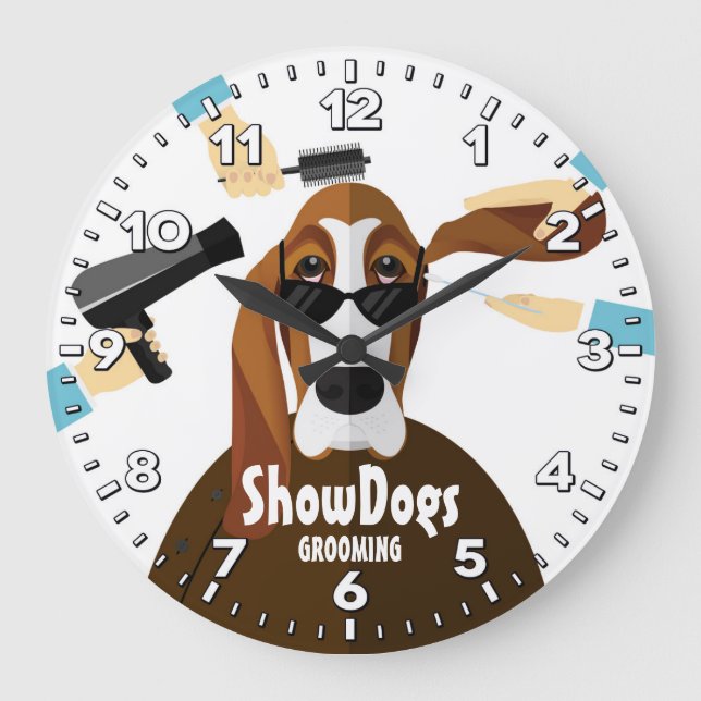 Dog Grooming Salon-Pet Groomer-Personalised Clock (Front)