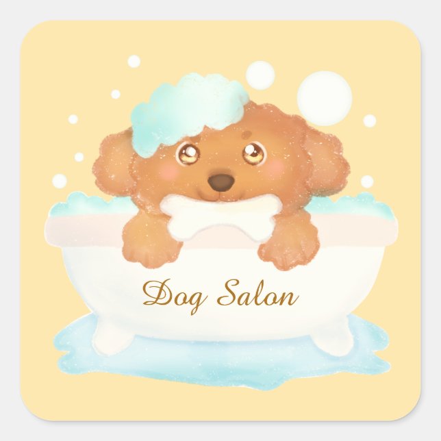 Dog Grooming Salon Square Sticker (Front)