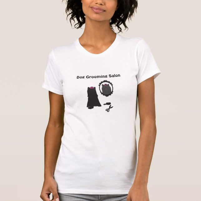 Dog Grooming T-shirt - Personalizable (Front)