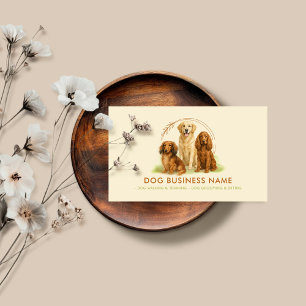 Dog Grooming Walker Pet Sitter Boarding Watercolor Business Card