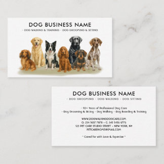 Dog Grooming Walking Sitting Boarding Training Business Card