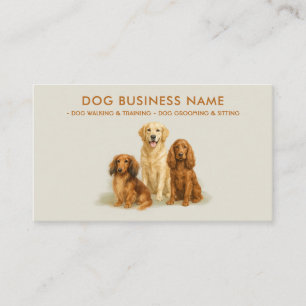 Dog Grooming Walking Sitting Boarding Watercolor Business Card