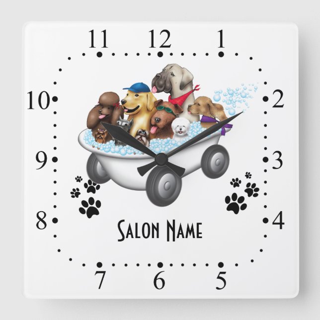 Dog grooming Wall Clock (Front)