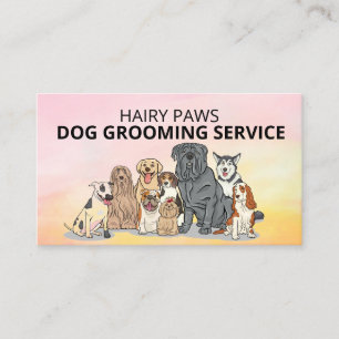 Dog Grooming Watercolor Business Card