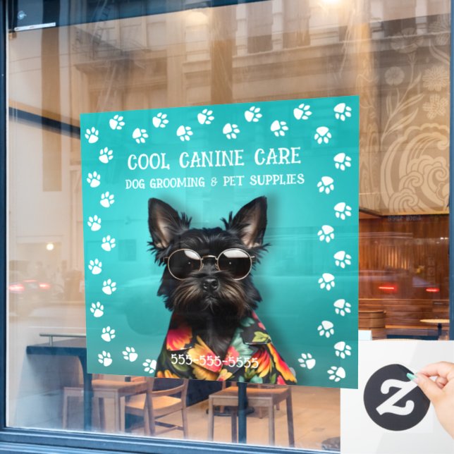 Dog Grooming Window Cling (Cafe Window)
