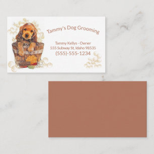 Dog grooming With A dog in Bubbles  Business Card