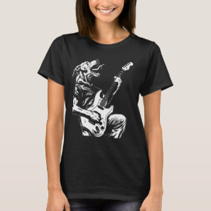 Dog Guitarist Guitar - American Foxhound Dad Mum T-Shirt