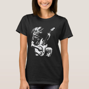 Dog Guitarist Guitar - American Foxhound Dad Mum T-Shirt